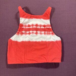 Aerie Chill Cross-Back Bra Top /Cropped Top in coral - Size XS